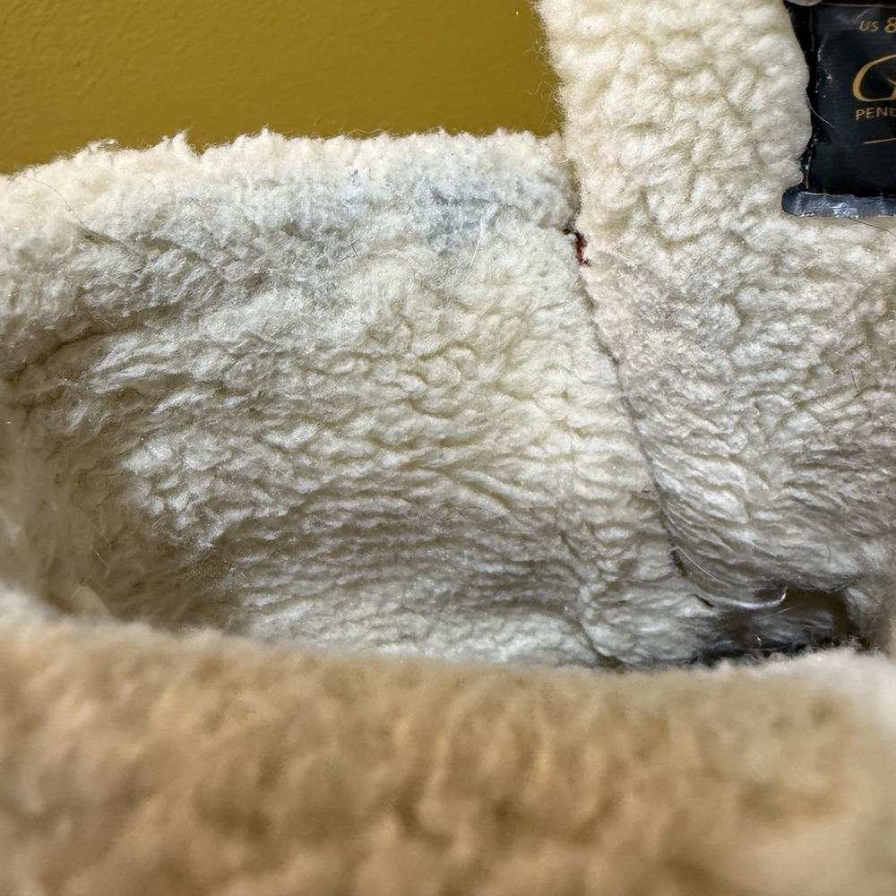 Pendleton US 8 Red Striped Roll-Top Faux Fur Lined Weather Duck Boots No Laces - Picture 9 of 12